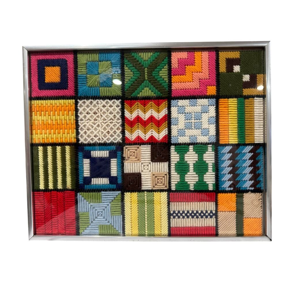 Granny Square Framed Canvas Art 15x12